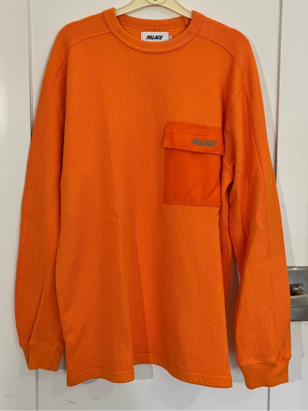 Palace Skateboards "Patch Pocket Ribber" L/S Tee Orange Men's Size XL